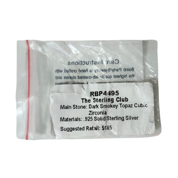 BP STERLING CLUB DARK SMOKEY TOPAZ CUBIC ZIRCONIA RING (Size 10) - Picture 6 of 7